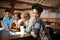 Group, laptop or portrait of happy woman studying for school, university project or college education. Students