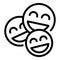 Group laugh emoji icon, outline style