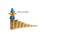 Group of Lego mini figure building a tower of coins. Save a money. Lego is a popular line of