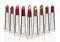 Group of lipsticks on white