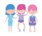 Group little boys together cartoon character