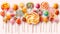 a group of lollipops on a white background