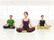 Group lotus yoga posture