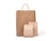 Group of lunch Paper bag and shopping paper bags isolated on a white background