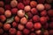 group of lychees seamless background, close of view