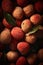 group of lychees seamless background, close of view