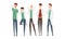 Group of Male Doctors or Medical Students Set, Practicing Interns Standing Together Cartoon Style Vector Illustration