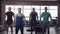 Group of Male Muscular Friends Working Out in Crossfit Gym