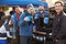 Group Of Male Sports Fans Tailgating In Stadium Car Park