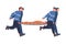 Group of Man Carrying Stretcher with Injured Guy as Rescue and Life Saving Emergency Operation Vector Illustration