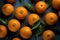 Group of many Mandarin with seamless background, waterdrops, close of view
