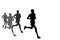 Group of marathon runners silhouettes