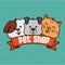 Group mascots pet shop