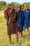 Group of Massai people participating a traditional dance with high jumps