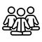 Group meditation icon, outline style
