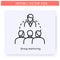 Group mentoring line icon. Editable illustration