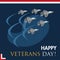 Group of military airplanes Happy veteran day Vector