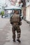 Group of military patrolling in christmas market after the terrorist attack in Strasbourg