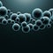 group of molecules floating in dark background with light effect