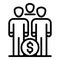 Group money invest icon, outline style