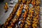 Group monk waiting for gives food offerings