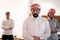 group of muslim people praying namaz in mosque.