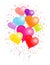 Group Of Nine Colorful Heart Balloons Streamers And Confetti