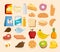 Group of nutritive food icons