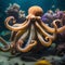 A group of octopuses dancing in unison underwater, creating a mesmerizing display of colors5