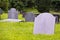 Group of old cemetary tombstones