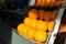 Group of oranges ready for sale on the market