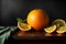 A Group Of Oranges Sitting On Top Of A Wooden Table. Generative AI
