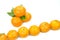 Group oranges on white background
