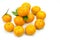 Group oranges on white background