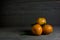 Group oranges on wood background,still life