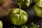 Group of Organic Green Tomatillos