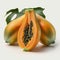 A Group of Papaya Fruits,  on White Background - Generative AI