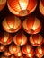 Group of paper lanterns background.