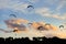 Group of Paraglides silhouettes