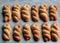Group of pastry cookies in braid shape