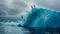 Group of Penguins Birds Perched on Iceberg