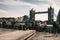 Group of people admiring the iconic London Tower Bridge in England