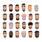 Group of people, business bearded men avatar icons.Flat design people characters.Business avatars set. Isolated vector on white.