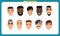 Group of people, business bearded men avatar icons.Flat design people characters.Business avatars set. Isolated vector on white.