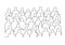 Group of people continuous one line vector drawing. Family, friends hand drawn characters.