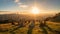 Group of people enjoying sunset yoga together generated by AI