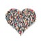 Group people form heart love