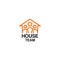 Group of people gathering in house logo icon, Team in the house logo template