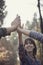 Group of people giving a high fives gesture