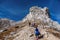 Group of people hiking on the Mountains in National Park Durmitor, Montenegro